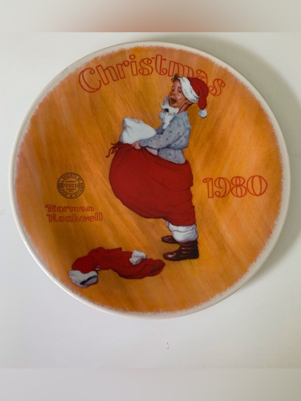 1980 Vintage Norman Rockwell Knowles Christmas Plate “Scotty Plays Santa”